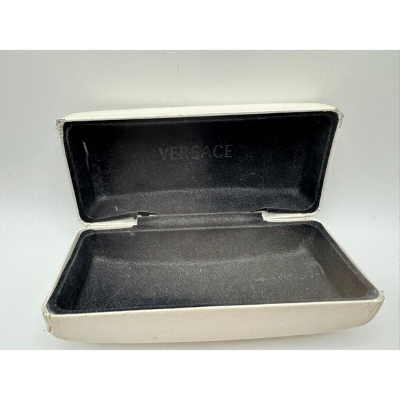 EMPTY Vintage Versace Hard Clamshell Glasses Case White & Gold Made in Italy - Picture 2 of 8